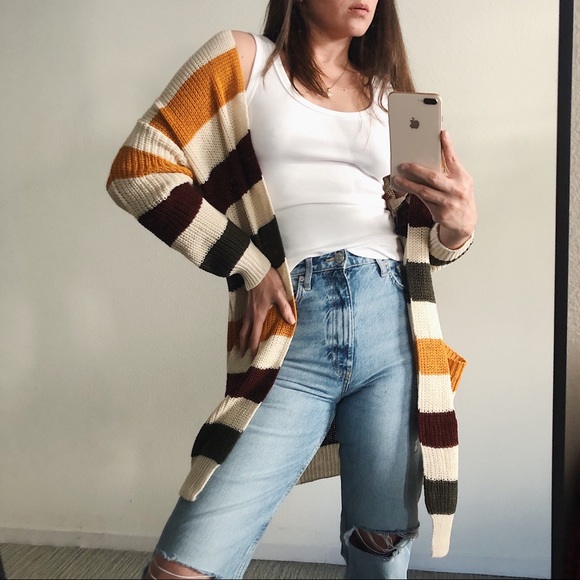 LONG STRIPED CARDIGAN - Picture 4 of 8